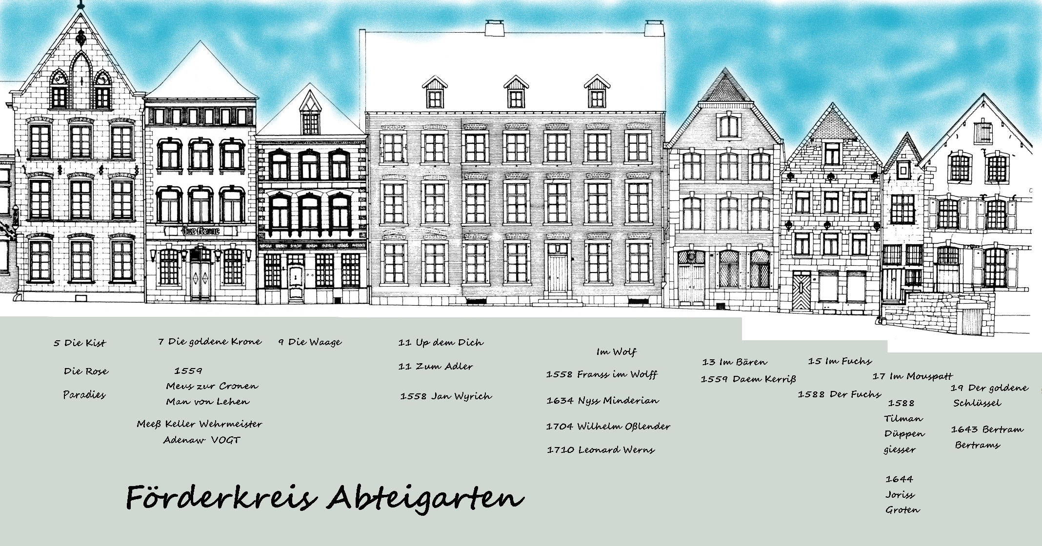 Fassaden der Häuser Benediktusplatz 5 - 19